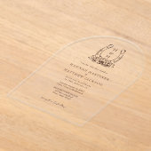 Hoefijzer & Floral Crest Westerne Country Wedding Acryl Uitnodigingen (Laagn)