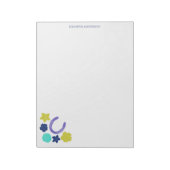 Hoefijzer Floral Horseback Riding Thgeacht Notitie Notitieblok (Linkerzijde)