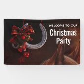 Hoefijzer Foto van Equestrian Kersthanging Spandoek (Horizontaal)