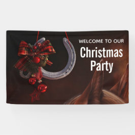 Hoefijzer Foto van Equestrian Kersthanging Spandoek