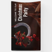 Hoefijzer Foto van Equestrian Kersthanging Spandoek (Verticaal)