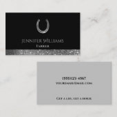 Hoefijzer Glitter Equestrian Horse Farrier Service Visitekaartje (Voorkant / Achterkant)