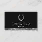 Hoefijzer Glitter Equestrian Horse Farrier Service Visitekaartje (Voorkant)