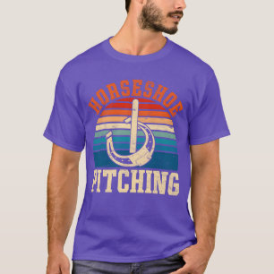 Hoefijzer gooien cadeau retro paarden hoefijzers f t-shirt