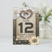 Hoefijzer - hartwuwtafel nummer plaats kaart (Staand voorkant)