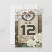 Hoefijzer - hartwuwtafel nummer plaats kaart (Achterkant)