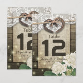 Hoefijzer - hartwuwtafel nummer plaats kaart (Voorkant / Achterkant)