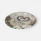 Hoefijzer Heart Lace Hydrangea Wood Weddenschap Sh Papieren Bordje (Gekanteld)