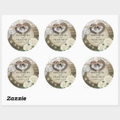 Hoefijzer Heart Lace Hydrangea Wood Weddenschap Sh Ronde Sticker (Vel)
