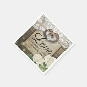 Hoefijzer Heart Lace Hydrangea Wood Weddenschap Sh Servet (Hoek)