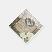 Hoefijzer Heart Lace Hydrangea Wood Weddenschap Sh Servet (Hoek)