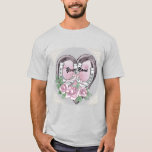 Hoefijzer Hearts bruiloft T-shirt<br><div class="desc">Hoefijzer Hearts bruiloft t-shirt, bruiloft kleding, bruiloft t-shirts, Huwelijkscadeaus van ArtMuvz Illustratie. Bijpassende bruiloft vrijgezellenfeest, receptie, repetitie dinerkleding.Beschikt over een waterverf hart met rozen en twee hoefijzers aan elkaar gebonden met lint. Vier uw liefde in stijl met onze bruiloft design, Perfect voor de bruid, bruidegom, bruiloft partij, en gasten. U...</div>