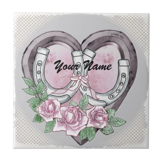 Hoefijzer Hearts tegel Tegeltje (Voorkant)