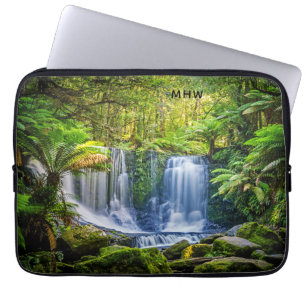 Hoefijzer Herfsten aangepaste monogram laptophoeze Laptop Sleeve