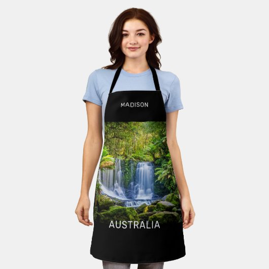 Hoefijzer Herfsten Australië Aangepast monogram Schort (Gedragen)