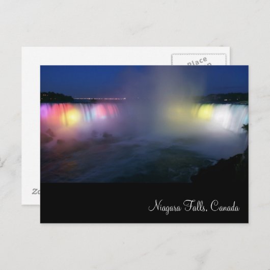 Hoefijzer Herfsten ( Niagara Herfsten) 's nachts Briefkaart (Voorkant / Achterkant)