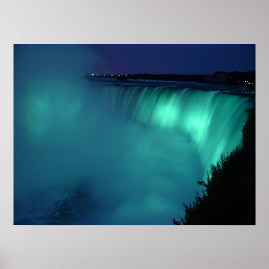 Hoefijzer Herfsten op Niagara Herfsten Aqua Glow P Poster (Voorkant)