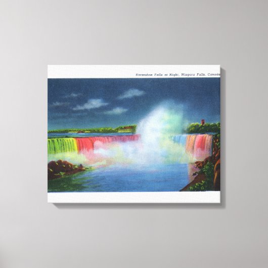 Hoefijzer Herfsten verlicht bij nacht # 2 Canvas Afdruk (Voorkant)