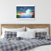 Hoefijzer Herfsten verlicht bij nacht # 2 Canvas Afdruk (Insitu (Slaapkamer))