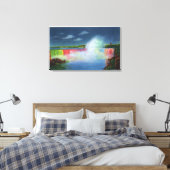 Hoefijzer Herfsten verlicht bij nacht # 2 Canvas Afdruk (Insitu (Slaapkamer))
