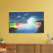 Hoefijzer Herfsten verlicht bij nacht # 2 Canvas Afdruk (Insitu (Woonkamer))