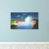 Hoefijzer Herfsten verlicht bij nacht # 2 Canvas Afdruk (Insitu (Houten vloer))