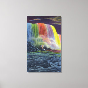 Hoefijzer Herfsten verlicht bij nacht Canvas Afdruk