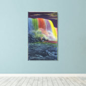 Hoefijzer Herfsten verlicht bij nacht Canvas Afdruk (Insitu (Houten vloer))