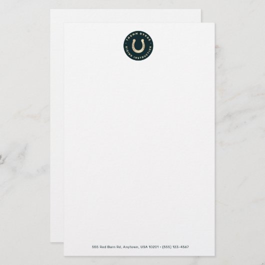 Hoefijzer Horse Letterhead Briefpapier (Voorkant / Achterkant)