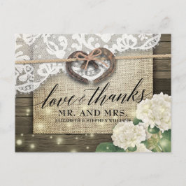 Hoefijzer Hydrangea Country Wood Weddenschap Harte Briefkaart