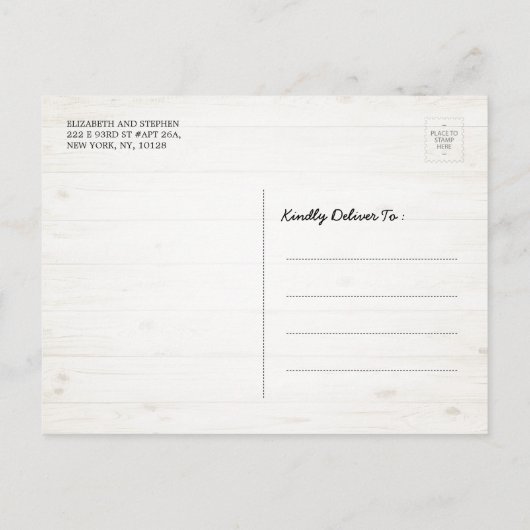 Hoefijzer Hydrangea Weddenschap Opslagdatum FOTO Briefkaart (Achterkant)