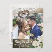 Hoefijzer Hydrangea Weddenschap Opslagdatum FOTO Briefkaart (Voorkant / Achterkant)