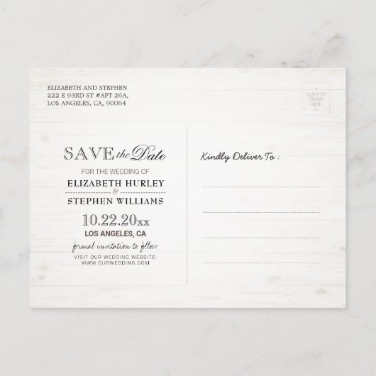 Hoefijzer Hydrangea Weddenschap Opslagdatum FOTO Briefkaart (Achterkant)