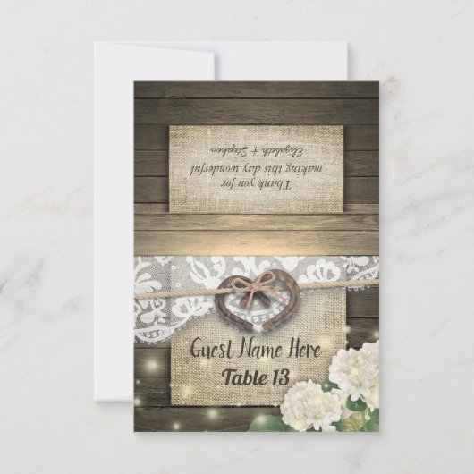 Hoefijzer Hydrangea Wood Bindingnummer Kaart (Voorkant)