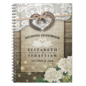 Hoefijzer Hydrangea Wood Country Weddenschap Notitieboek (Voorkant)