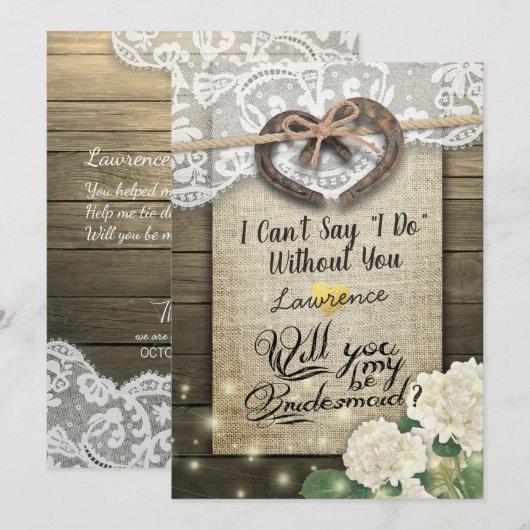 Hoefijzer Hydrangea Wood... Kaart (Voorkant / Achterkant)