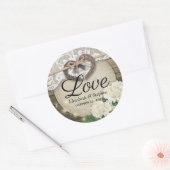 Hoefijzer Hydrangea Wood Land Weddenschap Hartelij Ronde Sticker (Envelop)