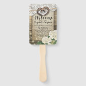 Hoefijzer Hydrangea Wood Wedding Programs Hand Fan Handwaaier (Voorkant)