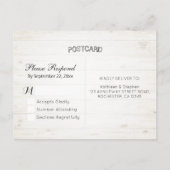 Hoefijzer Hydrangea Wood Wedding RSVP Kindly Reply Uitnodiging Briefkaart (Achterkant)