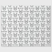 Hoefijzer in Barbed Wire Monogram Cadeaupapier (Vlak)