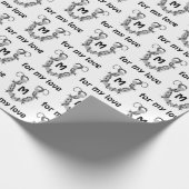 Hoefijzer in Barbed Wire Monogram Cadeaupapier (Hoek)