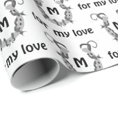 Hoefijzer in Barbed Wire Monogram Cadeaupapier (Rol Hoek)