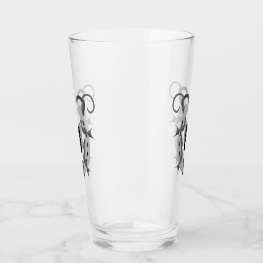 Hoefijzer in Barbed Wire Monogram Glas (Links)