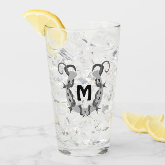 Hoefijzer in Barbed Wire Monogram Glas (Voorkant ijs)