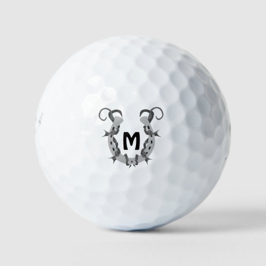 Hoefijzer in Barbed Wire Monogram Golfballen (Voorkant)