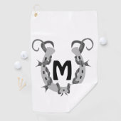 Hoefijzer in Barbed Wire Monogram Golfhanddoek (Insitu)