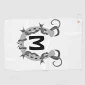 Hoefijzer in Barbed Wire Monogram Golfhanddoek (Horizontaal)