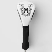 Hoefijzer in Barbed Wire Monogram Golfheadcover (Voorkant)