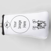 Hoefijzer in Barbed Wire Monogram Golfheadcover (Voorkant)