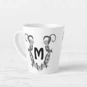 Hoefijzer in Barbed Wire Monogram Latte Mok (Linkerhoek)